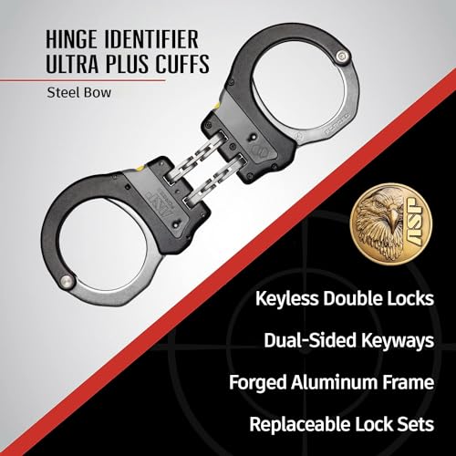 ASP Keyless Double-Lock Handcuffs with Chain - Forged Aluminum Frame, Grey / Ultra Plus Hinge