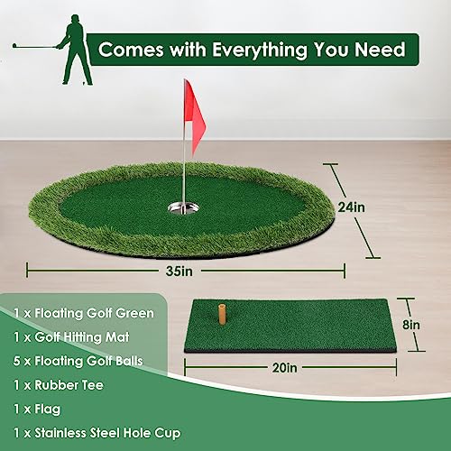 Kokorona Floating Golf Green for Pool & Backyard Practice - Foldable Chipping Mat