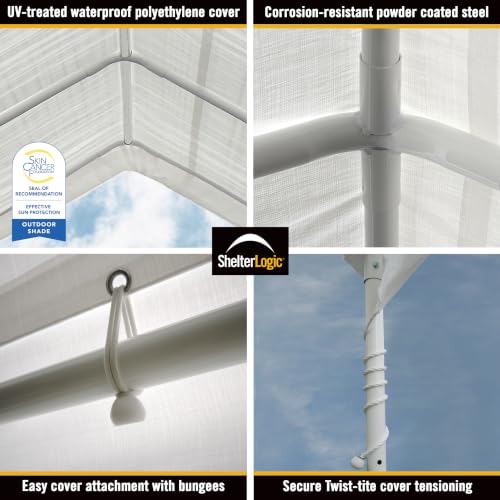 4-Leg 10x10ft Canopy Tent - Waterproof Sun Shade with Steel Frame, White