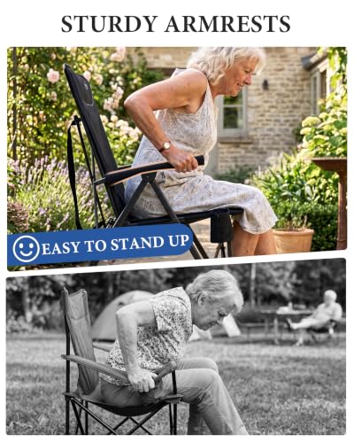 Heavy Duty Oversized Camping Chair 400LBS with High Back & Cup Holder