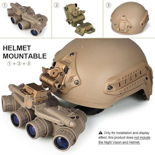 Night Vision Goggles Helmet Mount - Tan Aluminum Adjustable Adapter for PVS15/PVS18