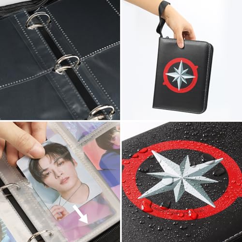 Photocard Binder for 400 Cards with Zipper Sleeves - SKZ Album Organizer for Fans