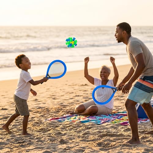 Large Outdoor Badminton Game Set - No Net Needed, Family Fun Racket Sport