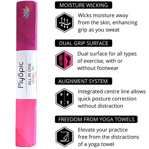 Neometric Plyopic All-In-One Yoga Mat with Sweat-Grip Towel, Eco-Friendly Rubber