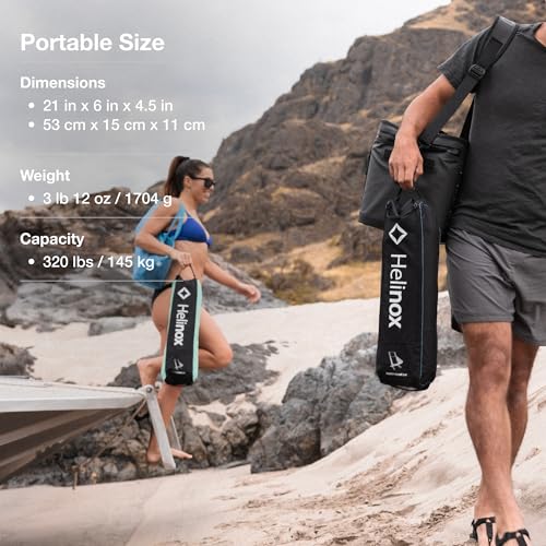Helinox Black Foldable Beach Chair - Lightweight Portable Outdoor Seating