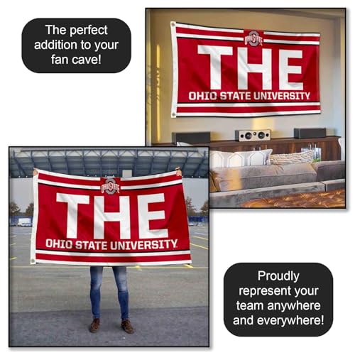 Ohio State University Flag - 3 x 5 ft Nylon Team Banner with Grommets