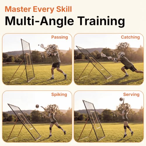 HiTekk 7x4 ft Sports Rebounder Net | Practice Solo Multi-Sport Training