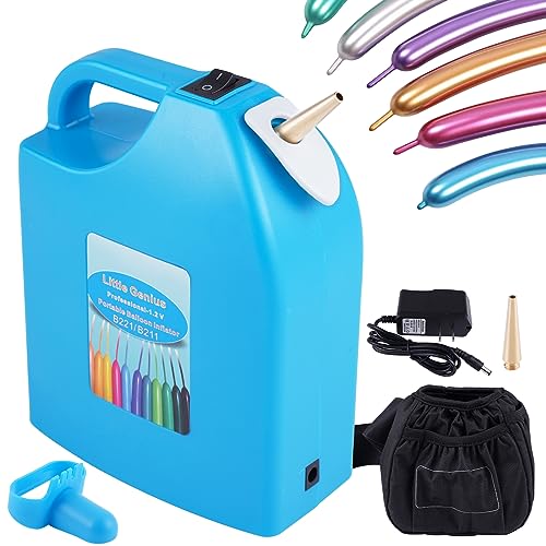 Consfly Blue Rechargeable Electric Balloon Inflator for 260/360 Long Balloons