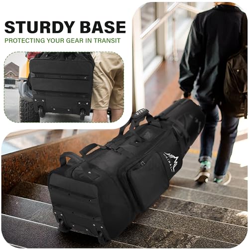 uniHimal Black Golf Travel Bag with Hard Shell Top 1680D Waterproof Nylon