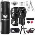 MESETAST Black 4ft Heavy Boxing Punching Bag Set with 12oz Gloves & Accessories