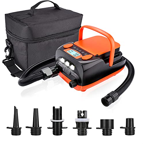 AGPTEK Rechargeable Electric Air Pump 16 PSI SUP Inflator with LCD Display