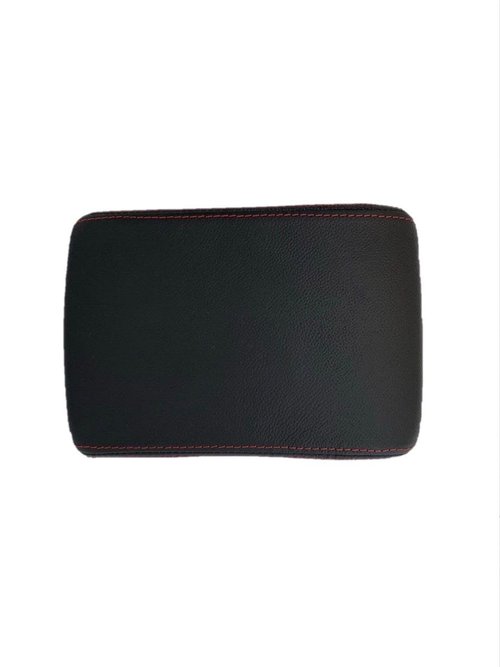 Black Genuine Leather Center Console Armrest Cover in Red Stitch for Subaru Impreza WRX STI Crosstrek 2008 2009 2010 2011 2012 2013 2014 2015 2016 2017 (Made in USA)