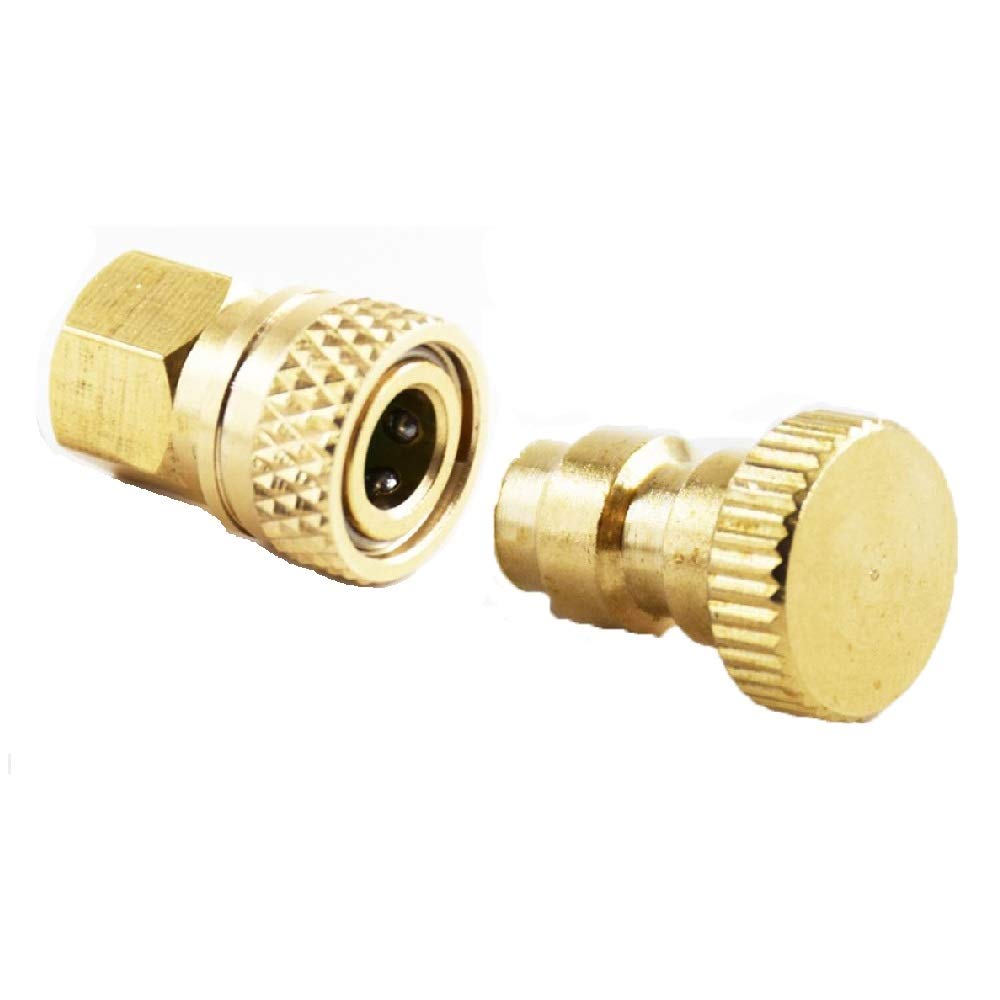 Flylock 2-Pack Paintball Airsoft PCP Connection Hex 8mm Quick Connect Male Dust Plug, Gold