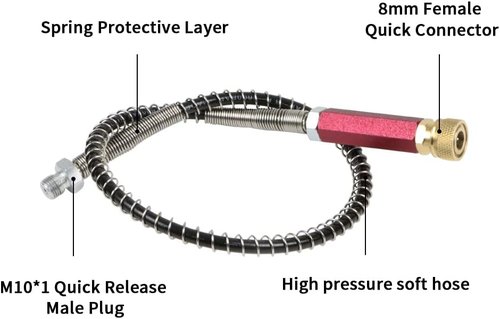 High Pressure PCP Hose by [Brand Name] - 20 Inches, 4500 PSI with Water-Oil Separator & 8mm Quick Connector
