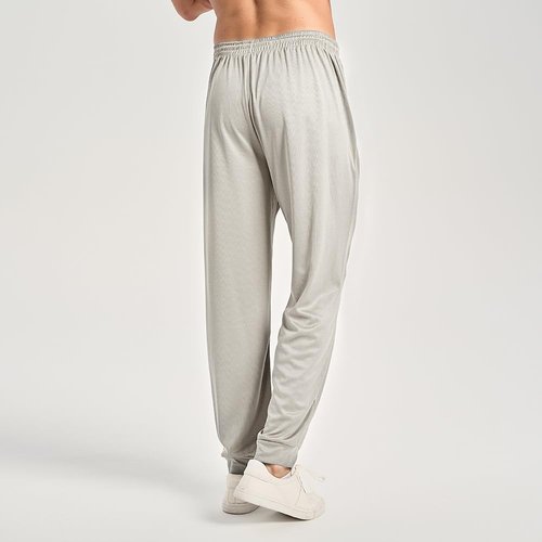 3PC Men's Tapered Sweatpants with Zipper Pockets - Snag-Proof Mesh Jogger Pants, Breathable for Sports & Casual Wear