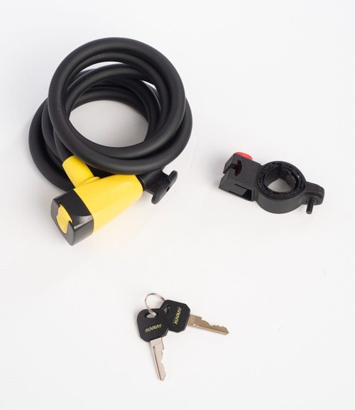 Auvray Coiled Bike Lock, Heavy Duty Anti Theft Bike Cable Lock, 6 Feet Long, Secure Bike Lock with Key and Bracket, Designed for Bikes & Scooters.