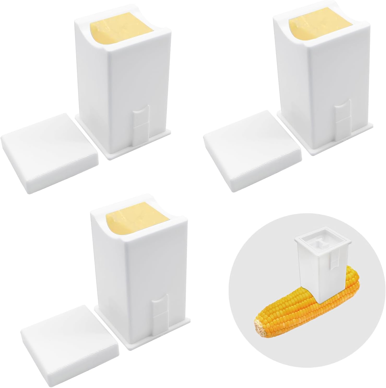 ZLY Butter Spreader Set - 3 Pack with Built-In Cover for Easy Serving of Pancakes, Waffles & More