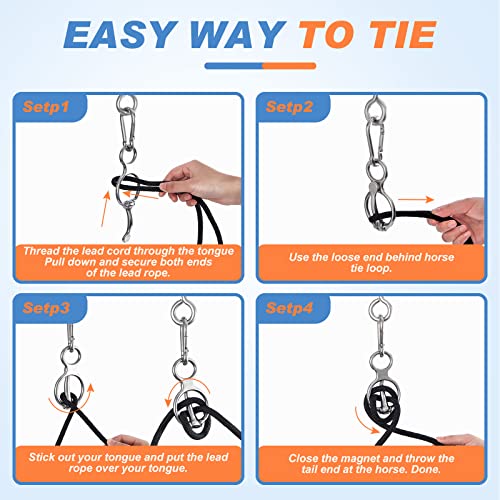 Horse Tie Ring Set with Snap and Eye Bolt - Stainless Steel Equestrian Equipment