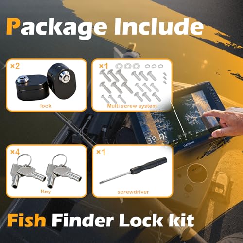 Marine Fish Finder Lock Aluminum Alloy Theft-Proof Mount for Garmin Lowrance Humminbird