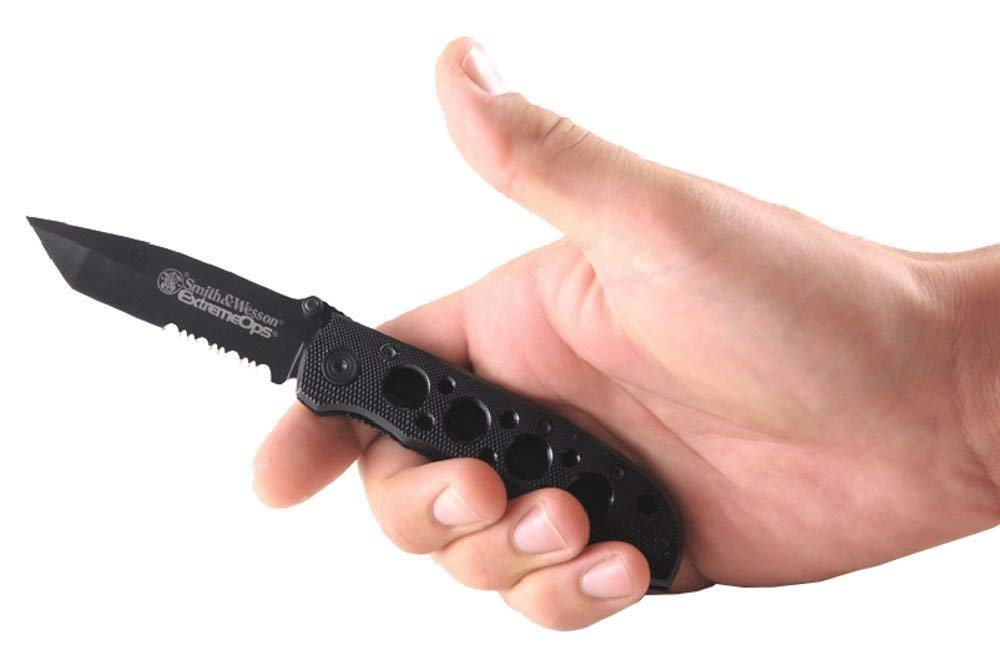 Smith & Wesson unisex adult Clam Smith Wesson Extreme Ops Tanto 40Ser 4 1In Clm, Black, One Size US