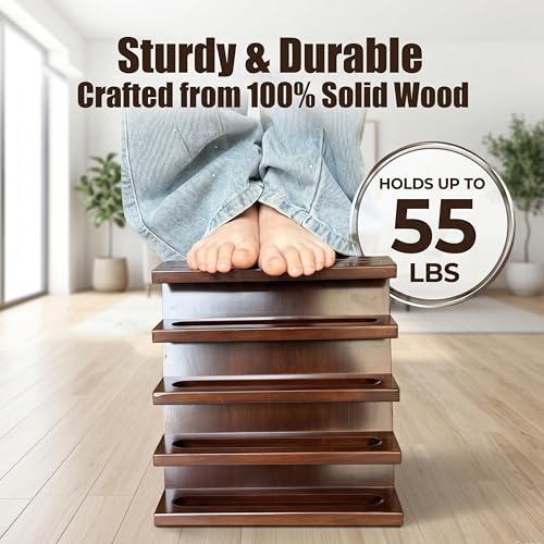 Jialitang Solid Cypress Wood Golf Ball Display Case Black Walnut - Holds 20 Balls & Memorabilia
