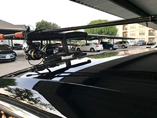 Magnetic Fishing Rod Rack for Vehicles with Ferrous Metal Hood & Roof - Black - Tight Line Enterprises (Variation: Magnetic Only)