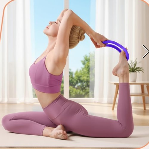 Hqyib Home Pilates Kit for Women, 13 PCS Pilates Equipment with 13.5" Pilates Ring Set, 9" Yoga Ball, Cooling Towel, 6 Pilates Resistance Bands for Stretching for Beginners(Purple)