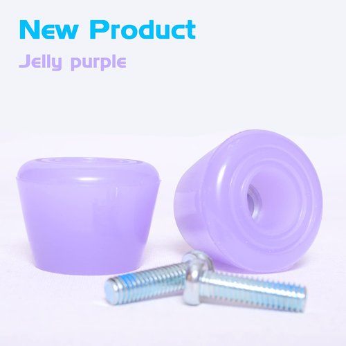 VNAKER PU Rubber Roller Skate Toe Stoppers 1 Pair with Screws Jelly Purple