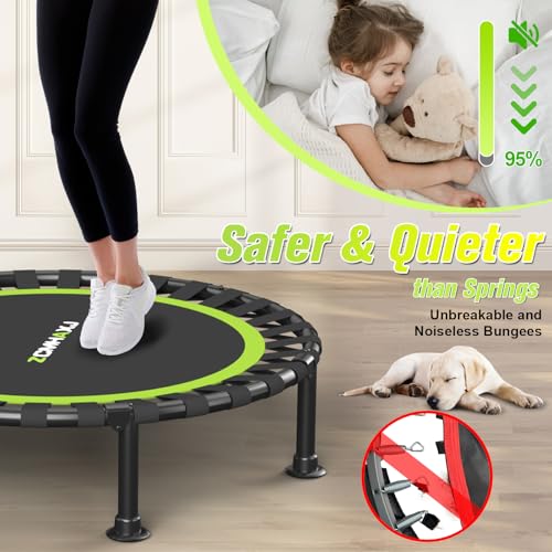Foldable Mini Trampoline 48-Inch Rebounder for Indoor Fitness Green