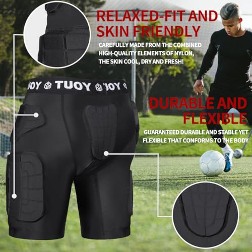 Men's X-Large Padded Football Girdle with 5 Integrated Pads - Hip, Thigh & Tailbone Protector