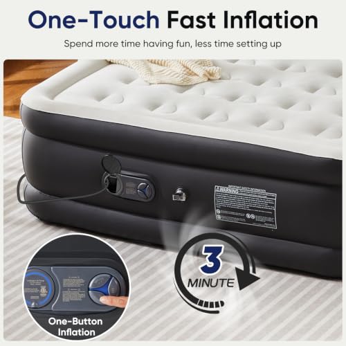 Sweetcrispy Queen Air Mattress, Inflatable Bed