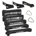 Black Tribe Lifting Resistance Bands Set with Handles & Door Anchor - 5 Levels for Workout
