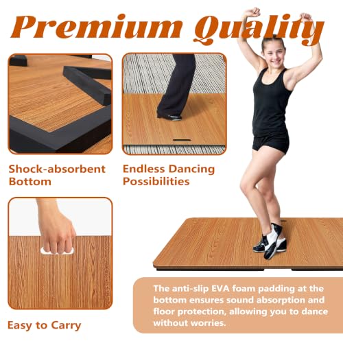 Koretech Oak Color Portable Tap Dance Floor 48x27-inch Practice Board