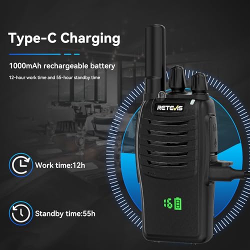 H-777H Walkie Talkies with Earphone 6-Pack Portable Two-Way Radio FRS with Rechargeable Battery