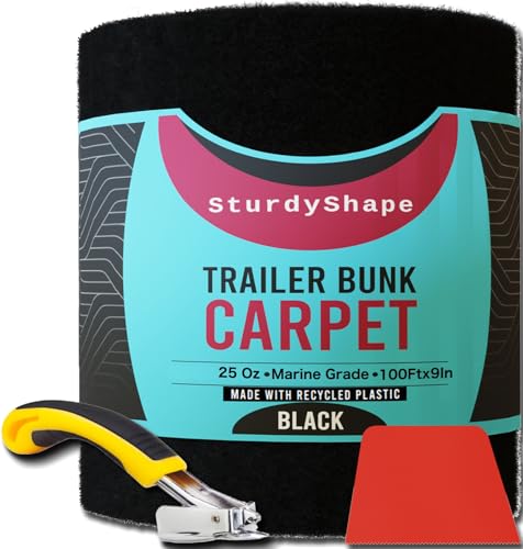 Boat Trailer Bunk Carpet Kit 9x100ft Marine Carpet Covers for Trailers Black - Variation of THIS listing