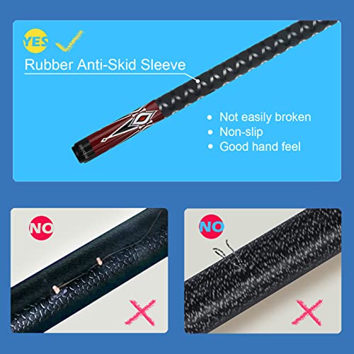 Pool Cue Set of 4 with 13mm Tips and Anti-Skid Grip - Billiard Stick