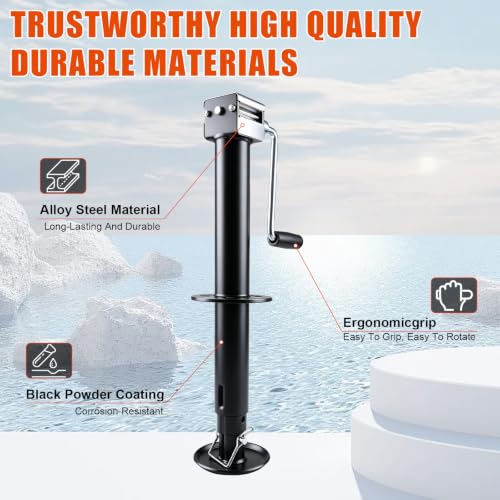 5000 lbs A-Frame Trailer Jack - 23 Inch Lift Drop Leg Heavy Duty with Manual & Cordless Drill Operation (Variation: 23 in 5000 lbs)