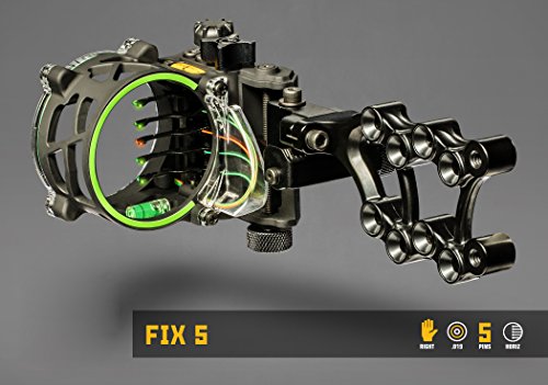 Trophy Ridge Fix Series Archery Sight - Right Hand, 5-Pin with Micro-Adjust & Brightness
