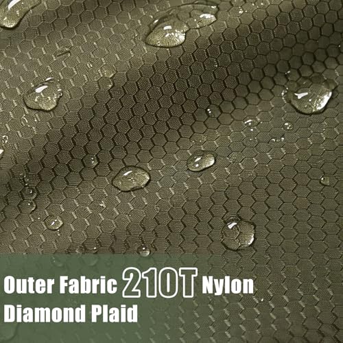 Olive Green Cotton Flannel Double Sleeping Bag for Adults & Couples - 3-Season Comfort