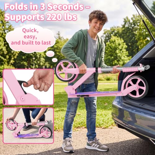 Kick Scooter for Kids 6+, Teens & Adults, Lightweight 9.5 lbs,