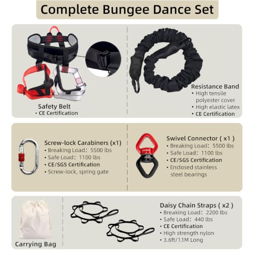 Priorman Bungee Fitness Set XS 88-110 lbs CE Certified Anti-Gravity Yoga