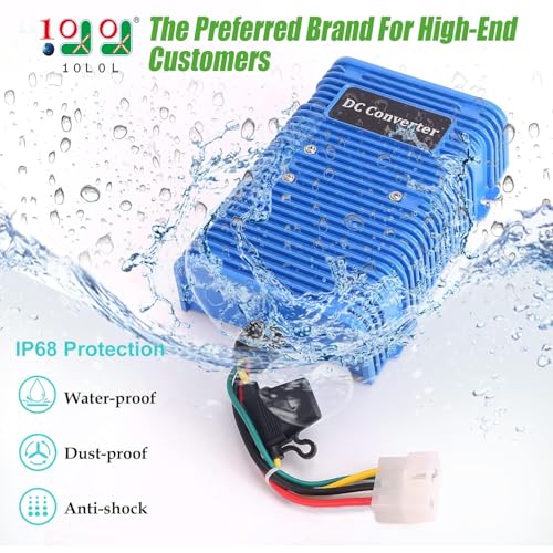 10L0L Golf Cart Voltage Reducer 36V-48V to 12V 30A 350W with Variation 30V-60V (Blue)
