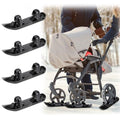 Arrowbash Baby Stroller Snow Skis Set of 4 - Winter Sledge Attachment for Kids & Toddler