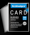 100 Count Clear Card Sleeves for Trading Cards - Acid-Free & PVC-Free