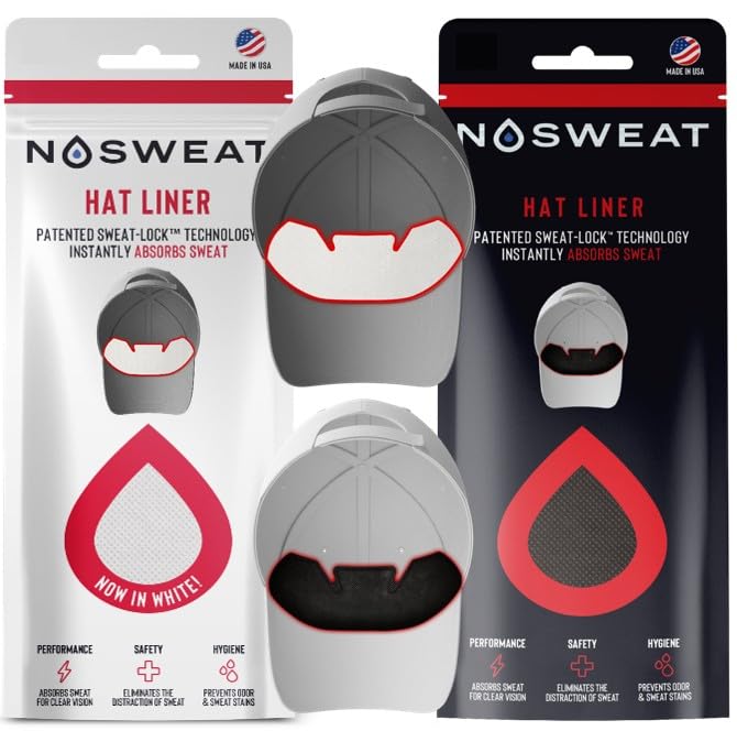 No Sweat Hat Liner - 12 Variation - PGA Tour Licensed Sweat Absorber for Hats