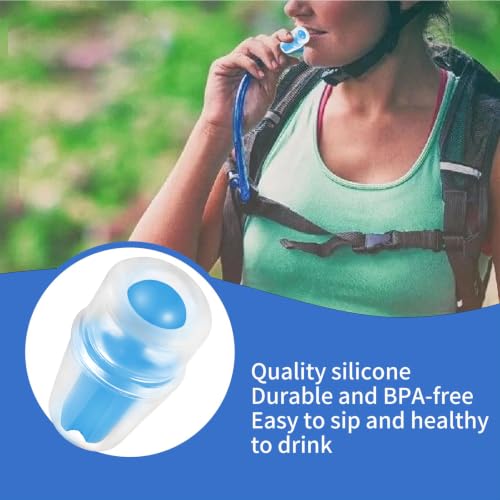Blue 4-Pack Water Bottle Bite Valve Replacement with Shutoff & Tube O-Ring