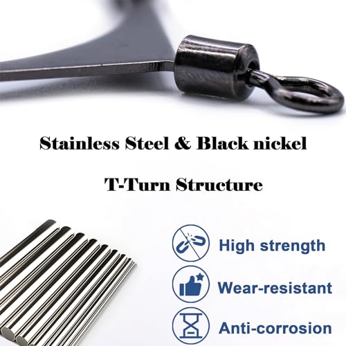 FishTrip 3-Way Fishing Swivels Set - 15 Pieces, Stainless Steel Tackle