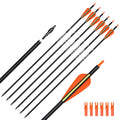 6pcs 26 Inch Carbon Arrow Set with Removable Tips for Hunting & Target Practice