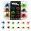 12PCS Soft Fishing Lure Set with Fuzzy Dice & Urchin Baits - 3.54 Inch, Clear Tackle Case Included