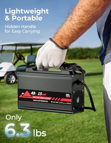 48V Golf Cart Battery Charger for Club Car Precedent & DS 1995-2008 - 15A Overcharge Protection